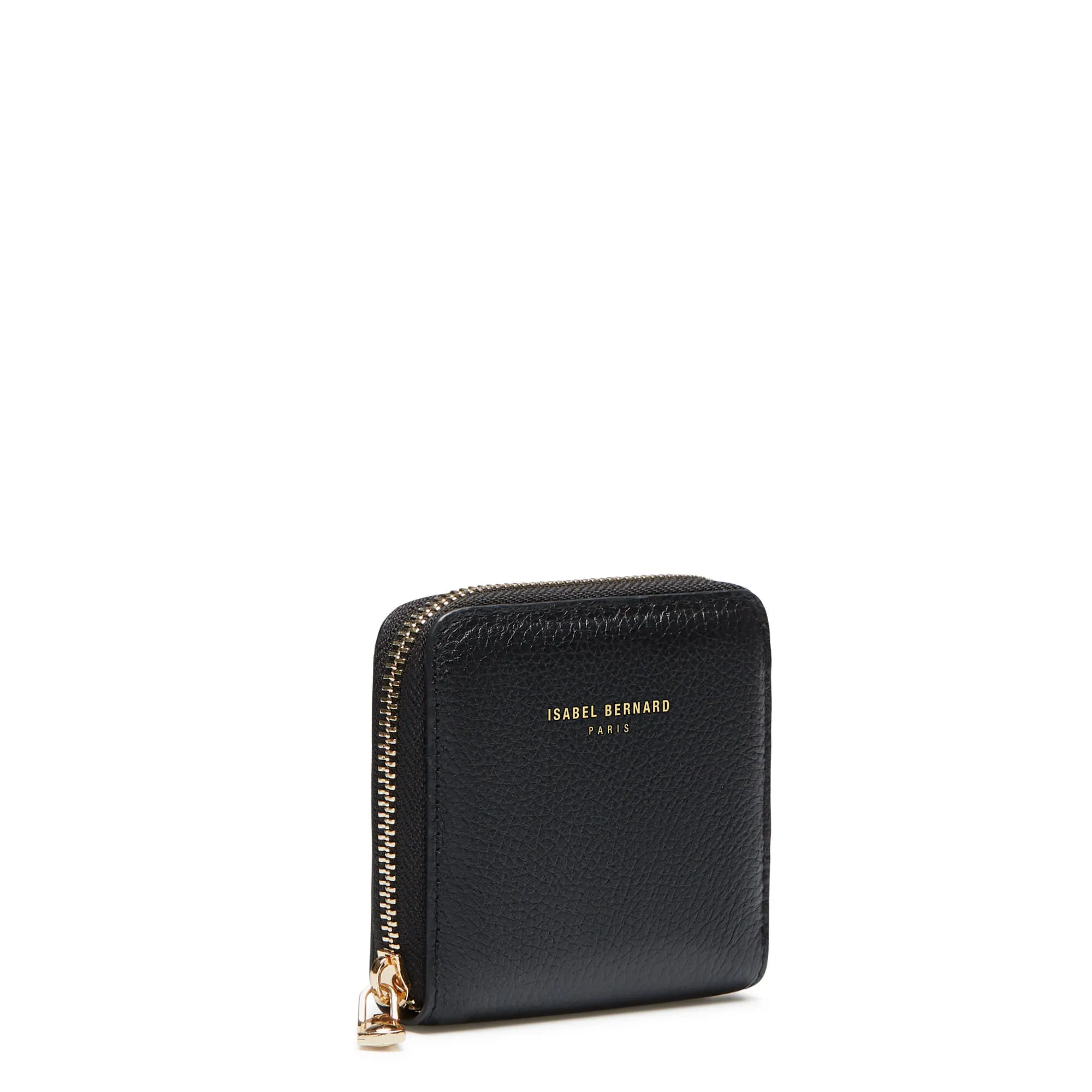 Honoré Jules black calfskin leather zipper wallet