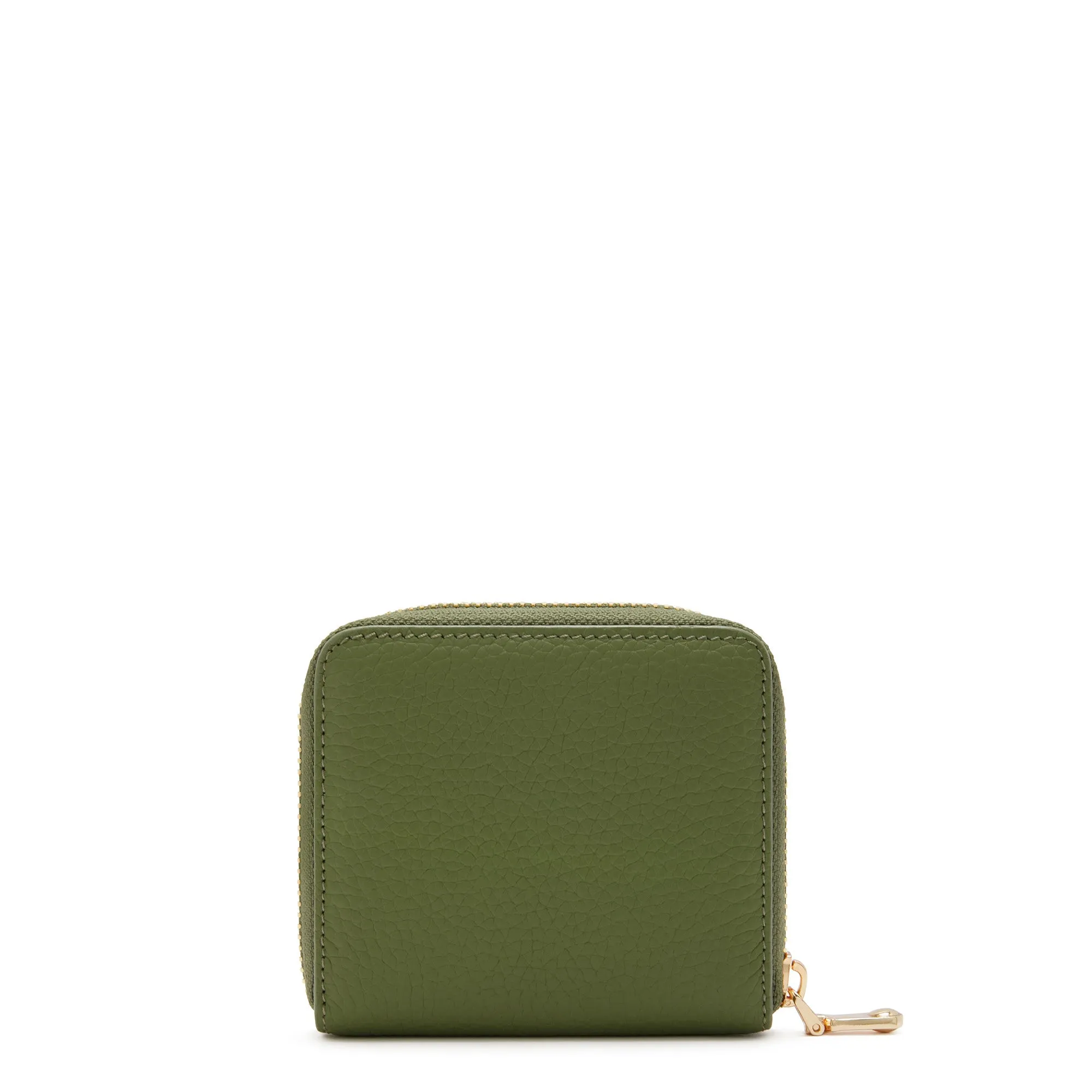 Honoré Jules green calfskin leather zipper wallet