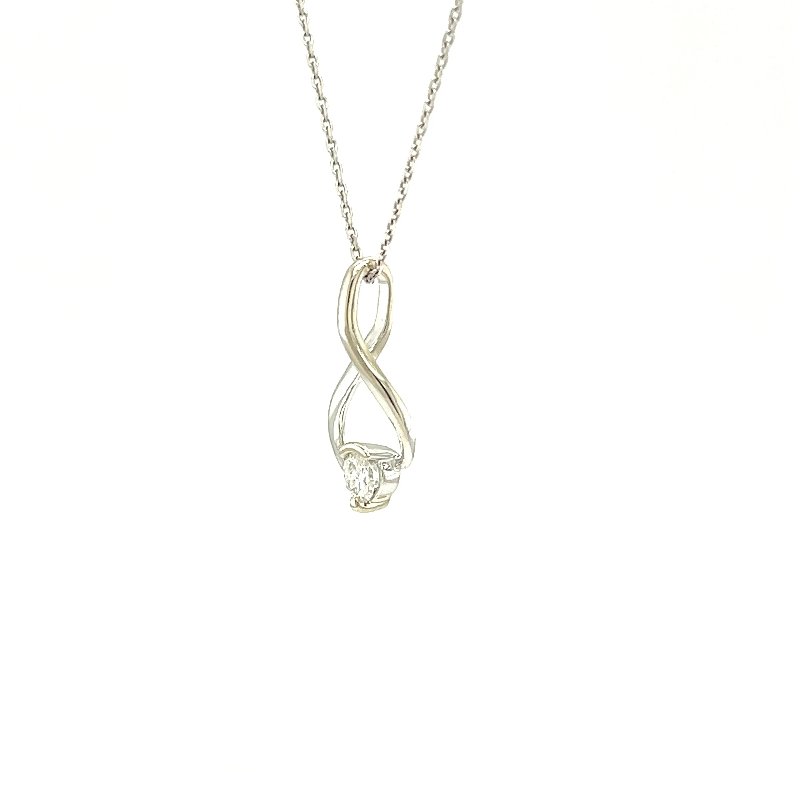 Infinity Necklace with 0.25ctw of Diamonds in 14K White Gold