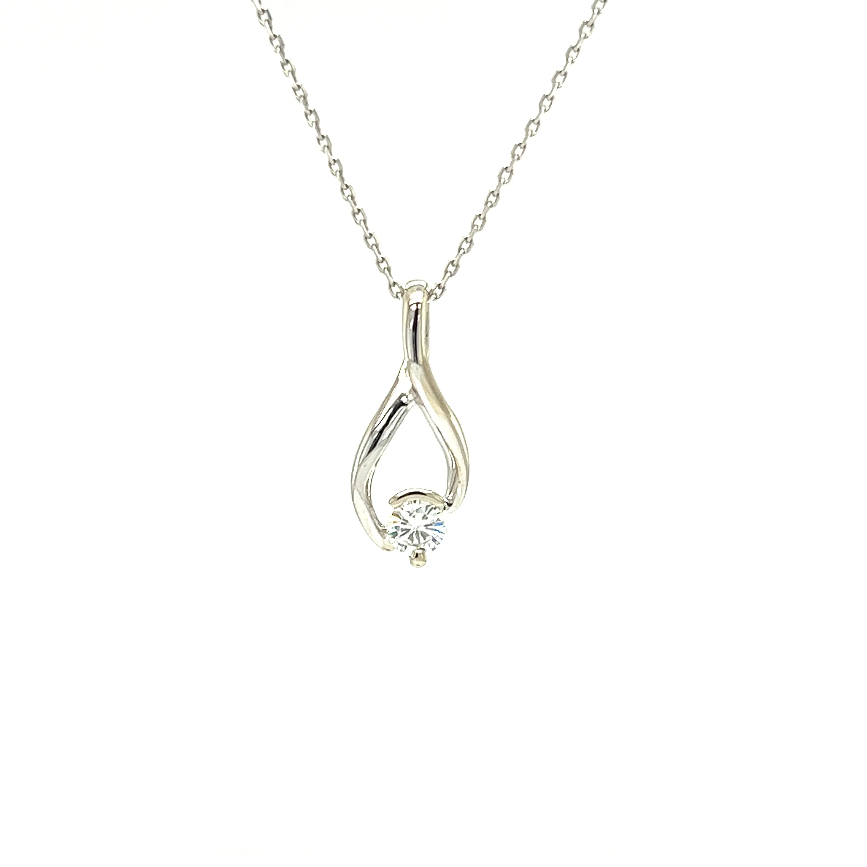 Infinity Necklace with 0.25ctw of Diamonds in 14K White Gold