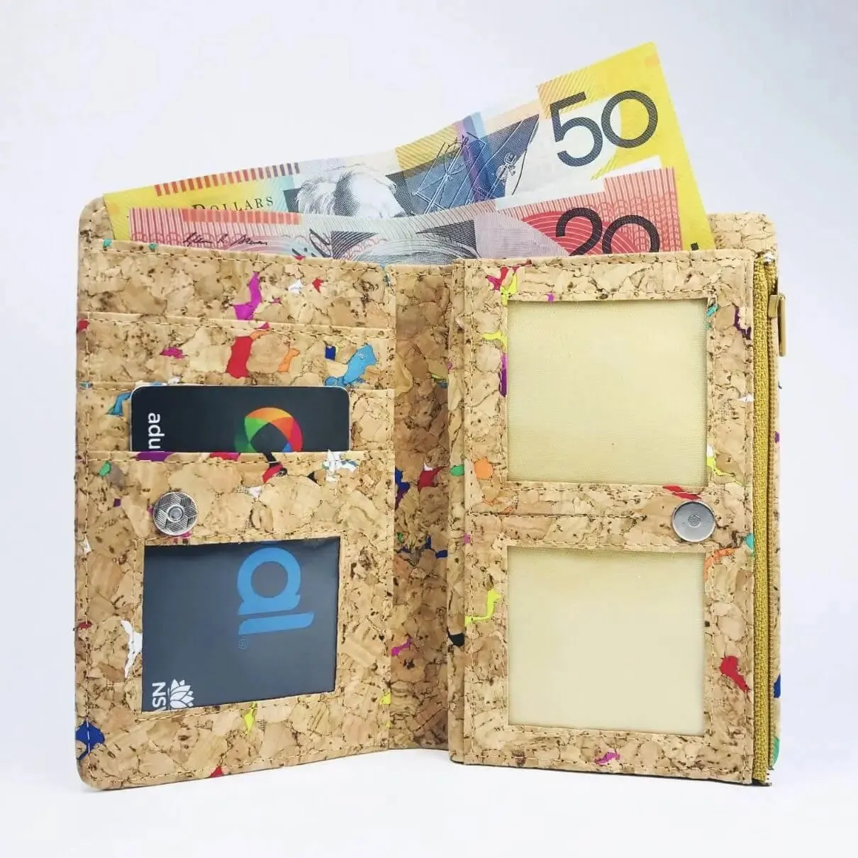 Jackie Short Vegan Cork Wallet By The Sea Collection