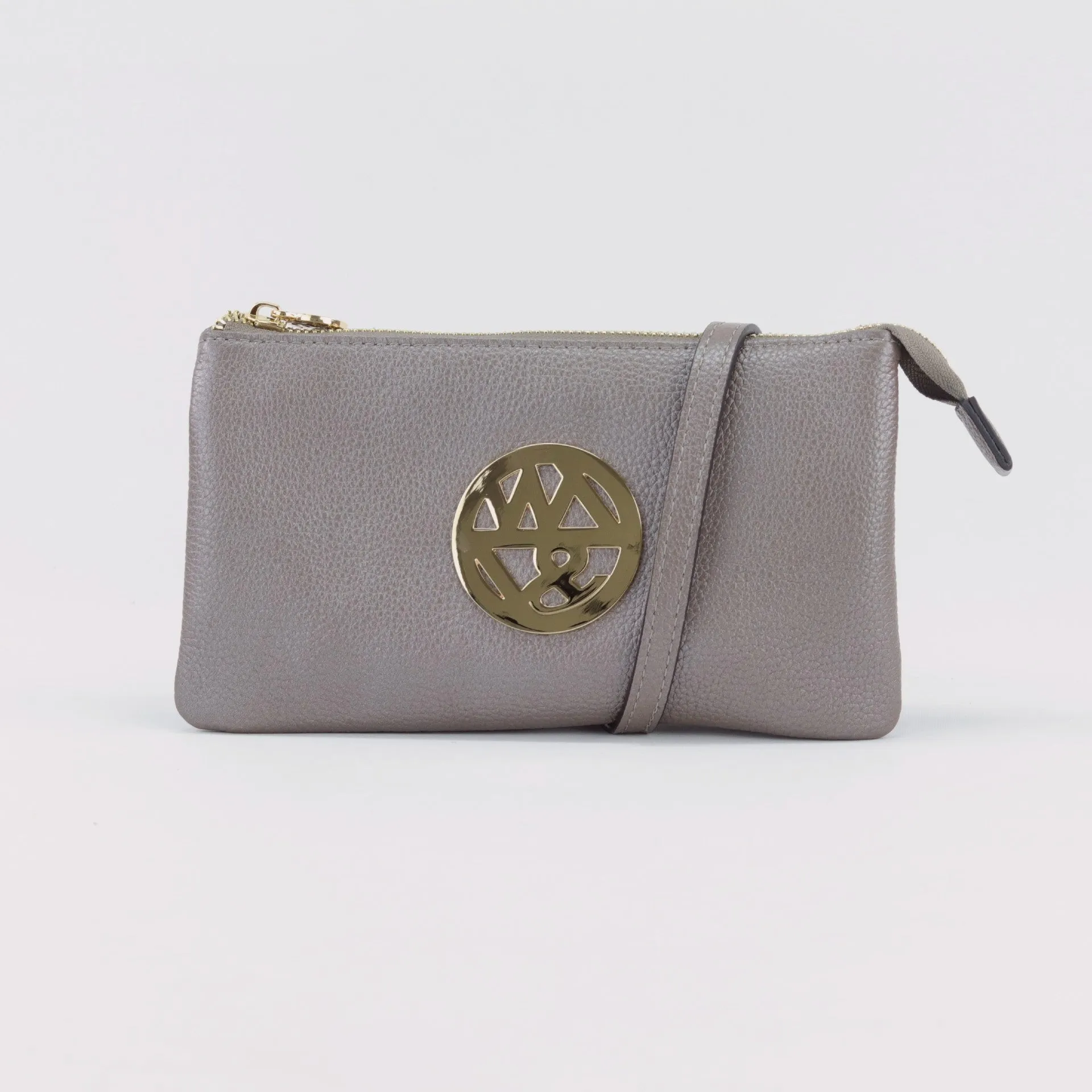 Katie leather or suede clutch crossbody