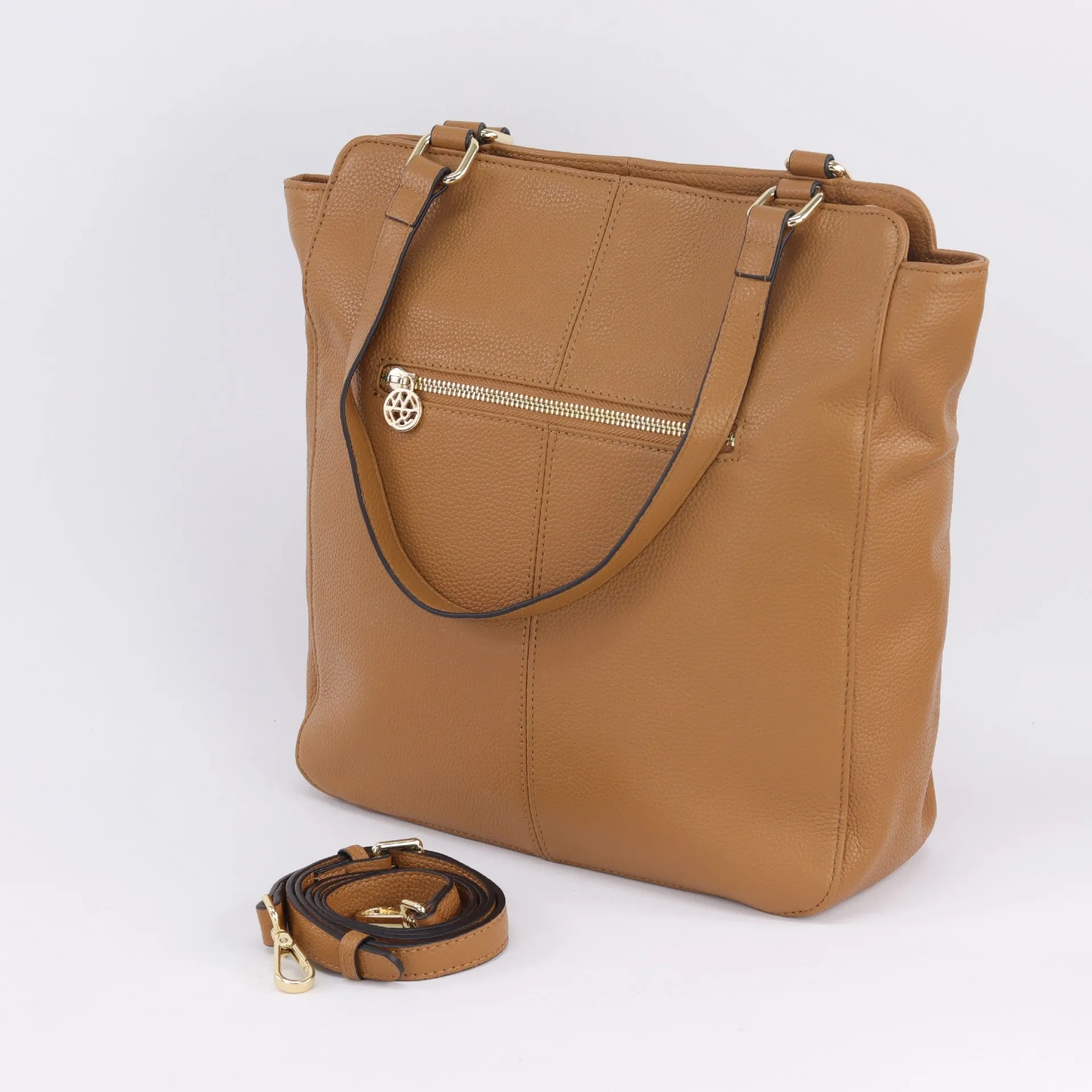 Katrina caramel leather tote DISCONTINUED STYLE