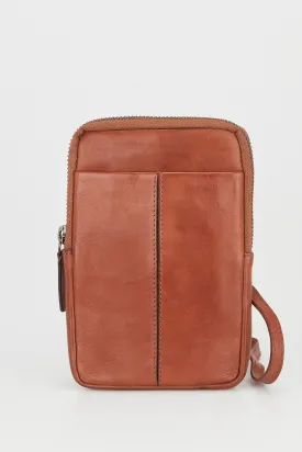 Leather Zip Top Phone Crossbody