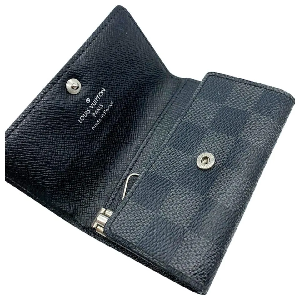 Louis Vuitton Black Damier Graphite Multicles 6 Key Holder Wallet