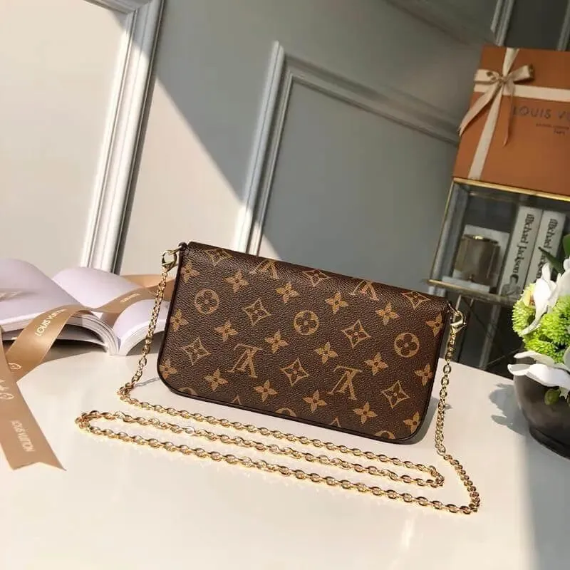 Louis Vuitton (Box Packing) 1969 Monogram Canvas Pochette Felicie Wallets Handbag Clutch Article:M61276