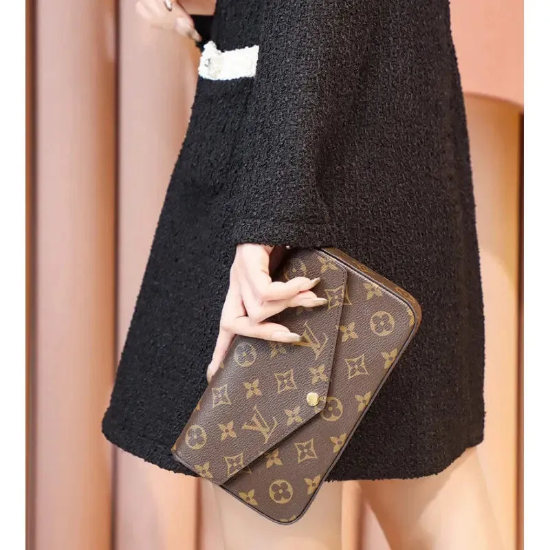 Louis Vuitton (Box Packing) 1969 Monogram Canvas Pochette Felicie Wallets Handbag Clutch Article:M61276