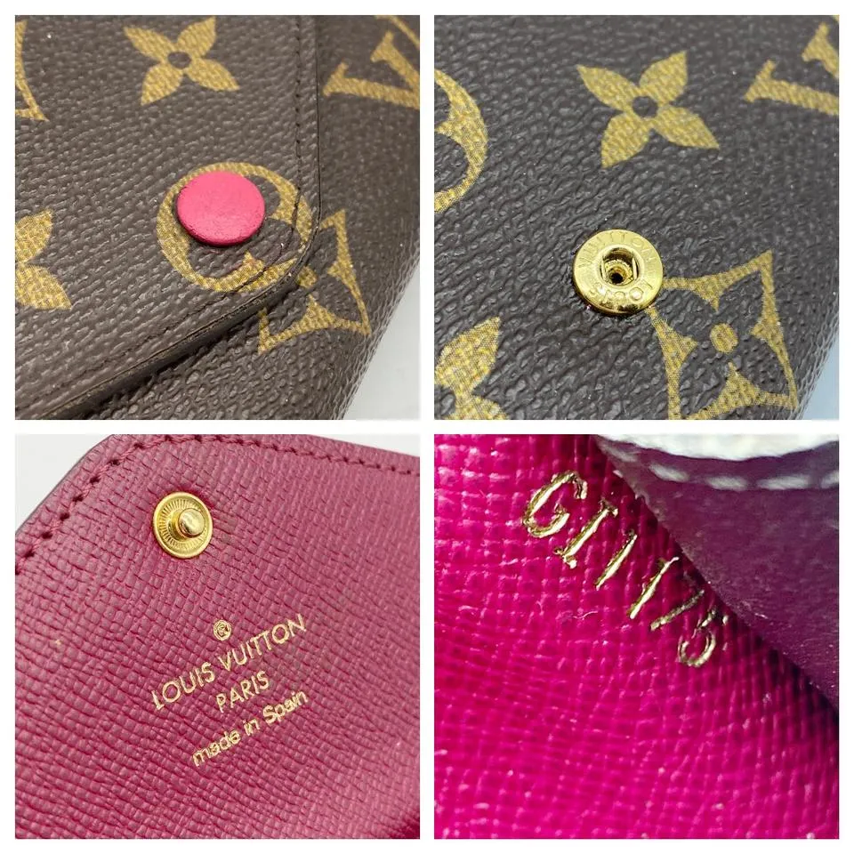 Louis Vuitton Brown Josephine Fuchsia Monogram Wallet