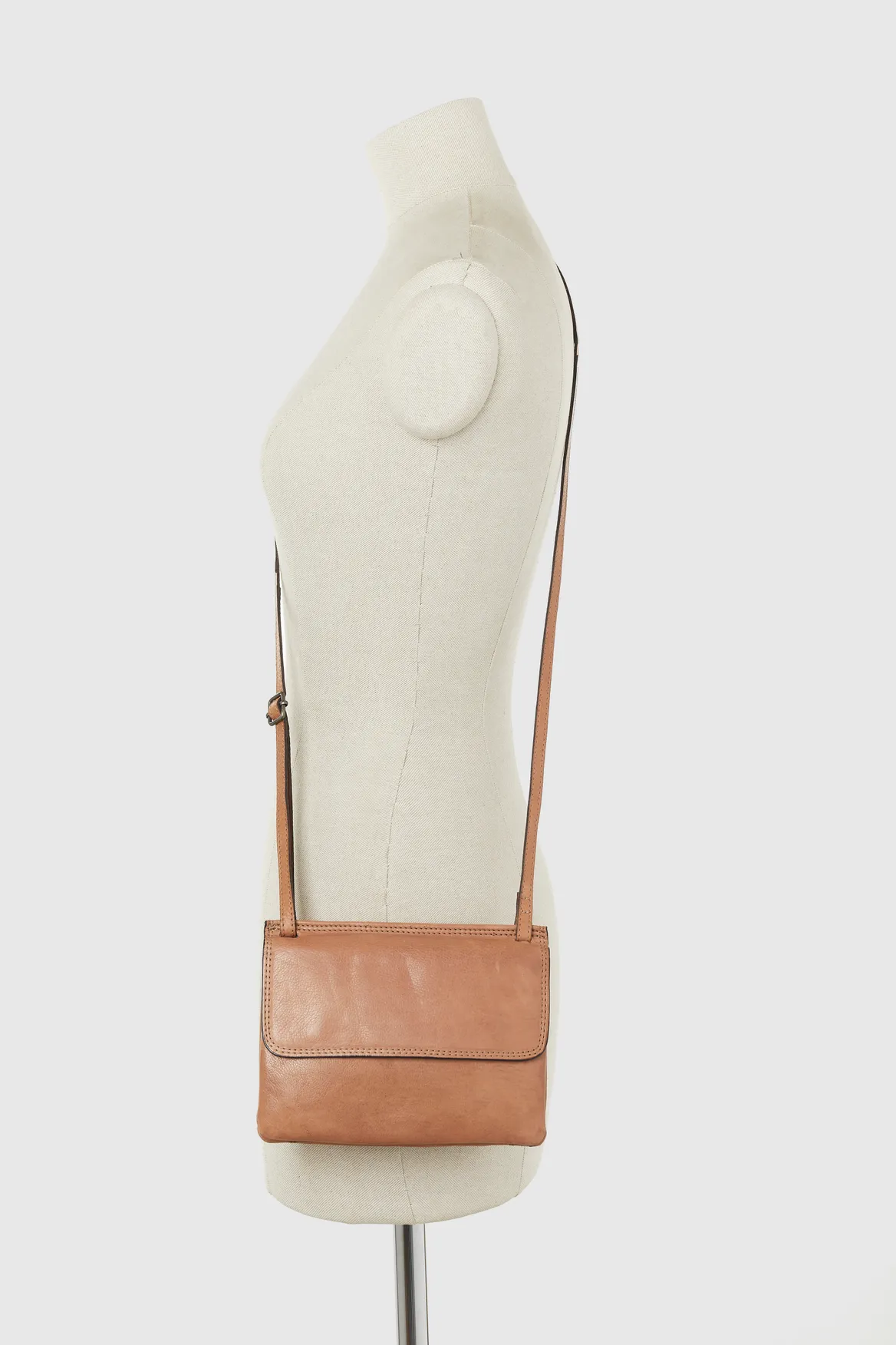 Maya Leather Double Flap Crossbody