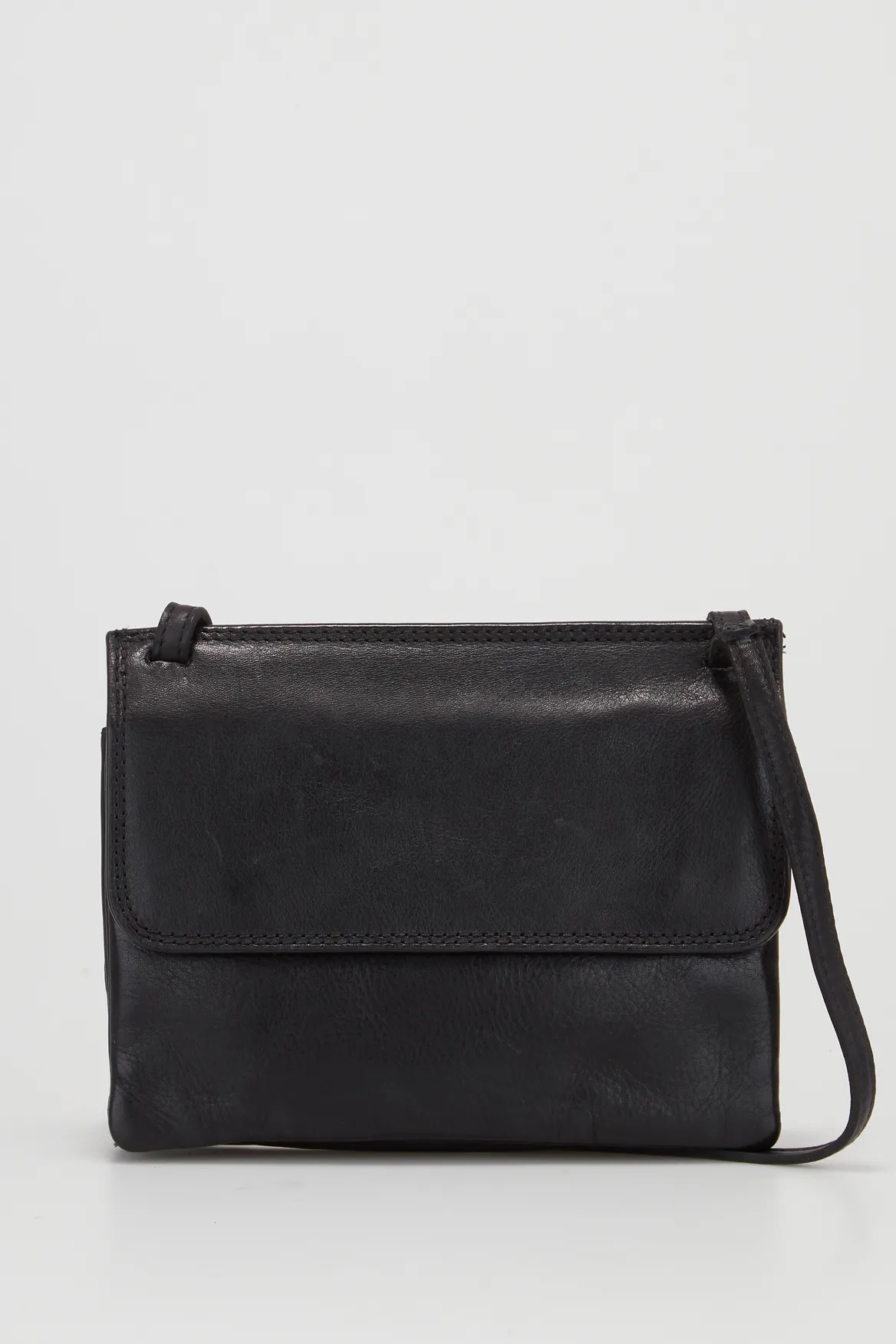 Maya Leather Double Flap Crossbody