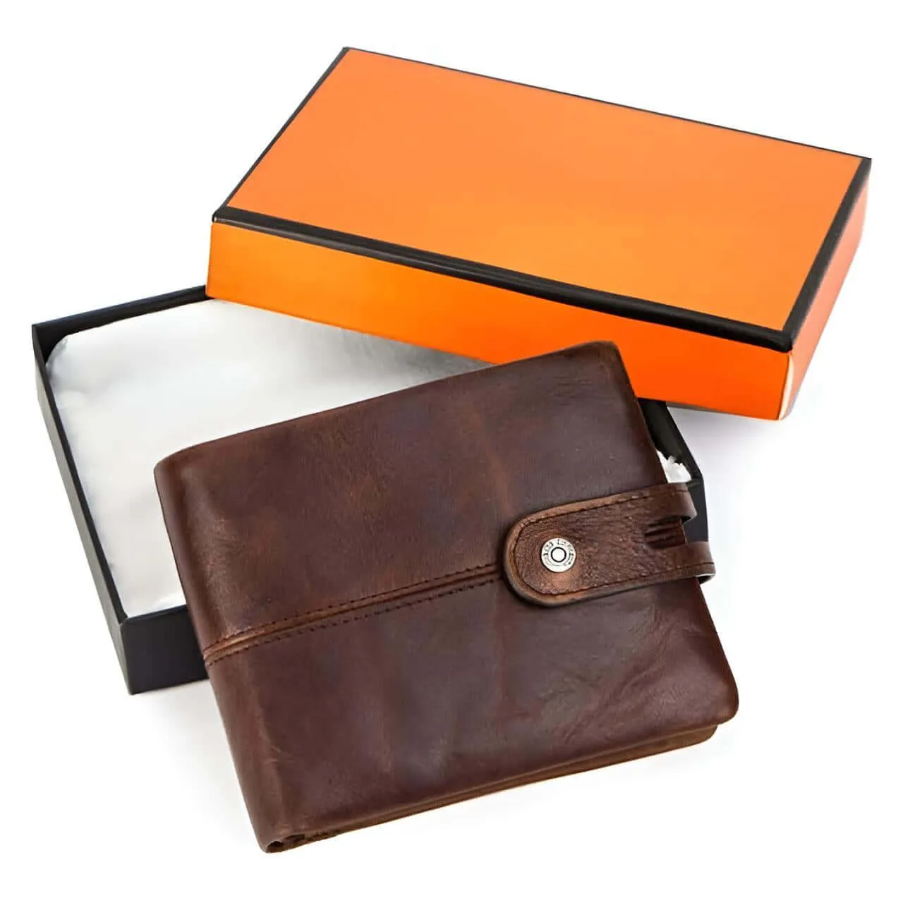 Men's Crazy Horse Genuine Leather Wallet - RFID Protection!