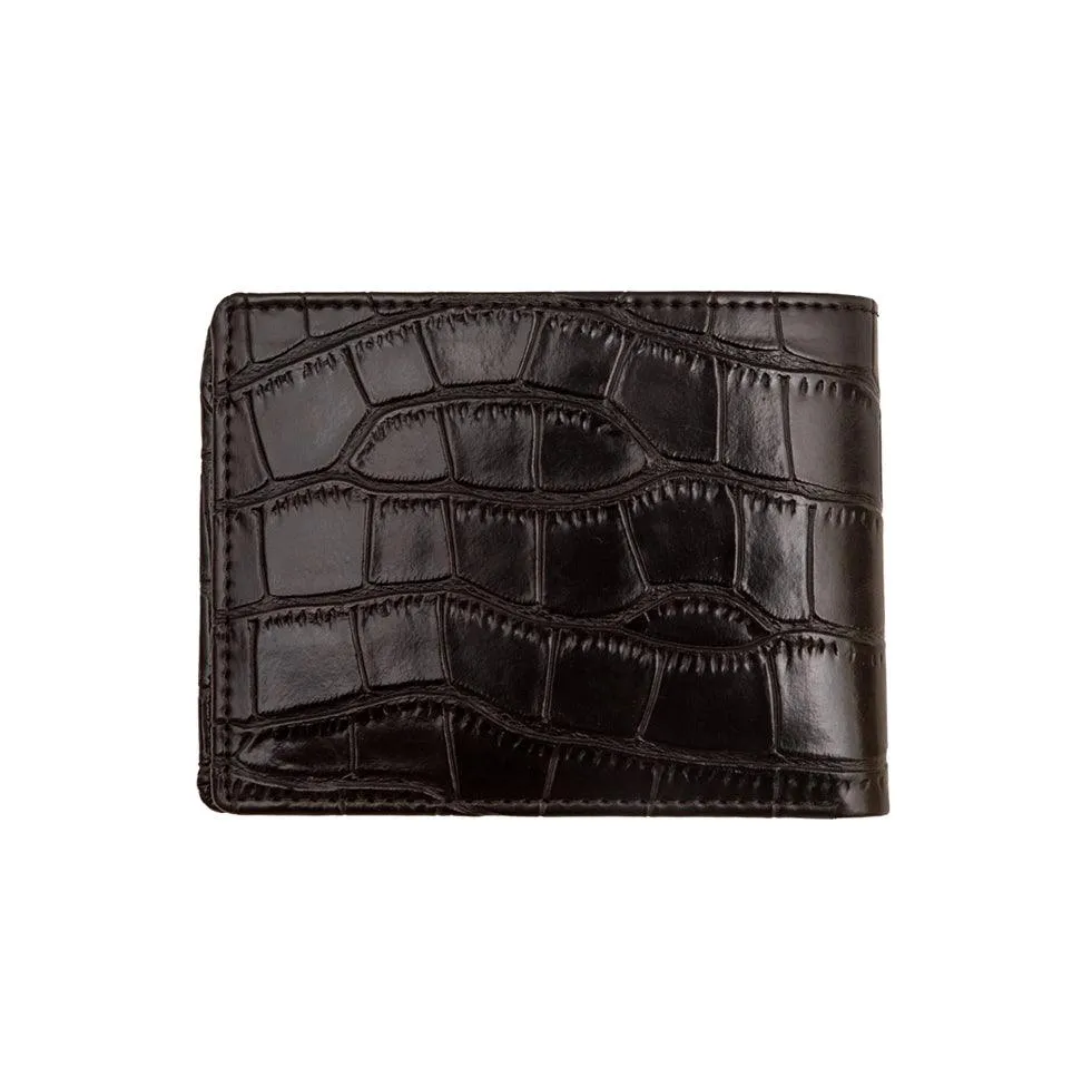 MERCI | CROCO BLACK WALLET   CARD HOLDER