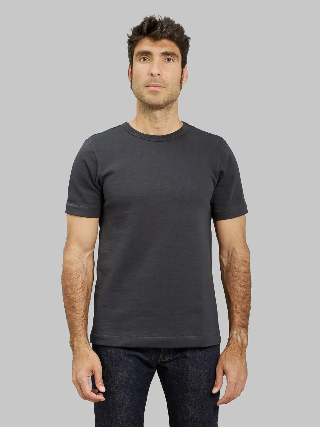 Merz b. Schwanen 2S14 Super Heavyweight 13.4oz Crewneck Loopwheeled Relaxed Fit T-Shirt Charcoal