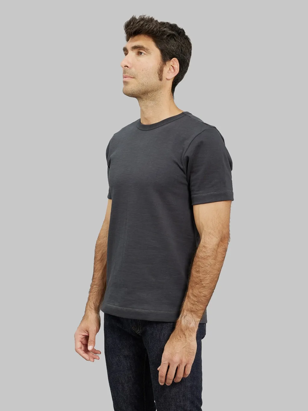 Merz b. Schwanen 2S14 Super Heavyweight 13.4oz Crewneck Loopwheeled Relaxed Fit T-Shirt Charcoal