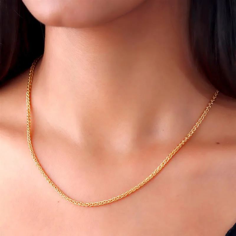 Mini Spiga 9K Gold Chain Necklace