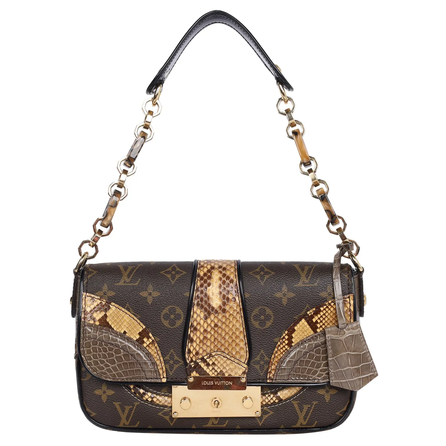 Monogramissime Alligator & Python Shoulder Bag (Authentic Pre-Owned)