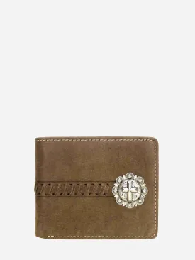 Montana West Genuine Leather Spiritual Concho Men's Wallet