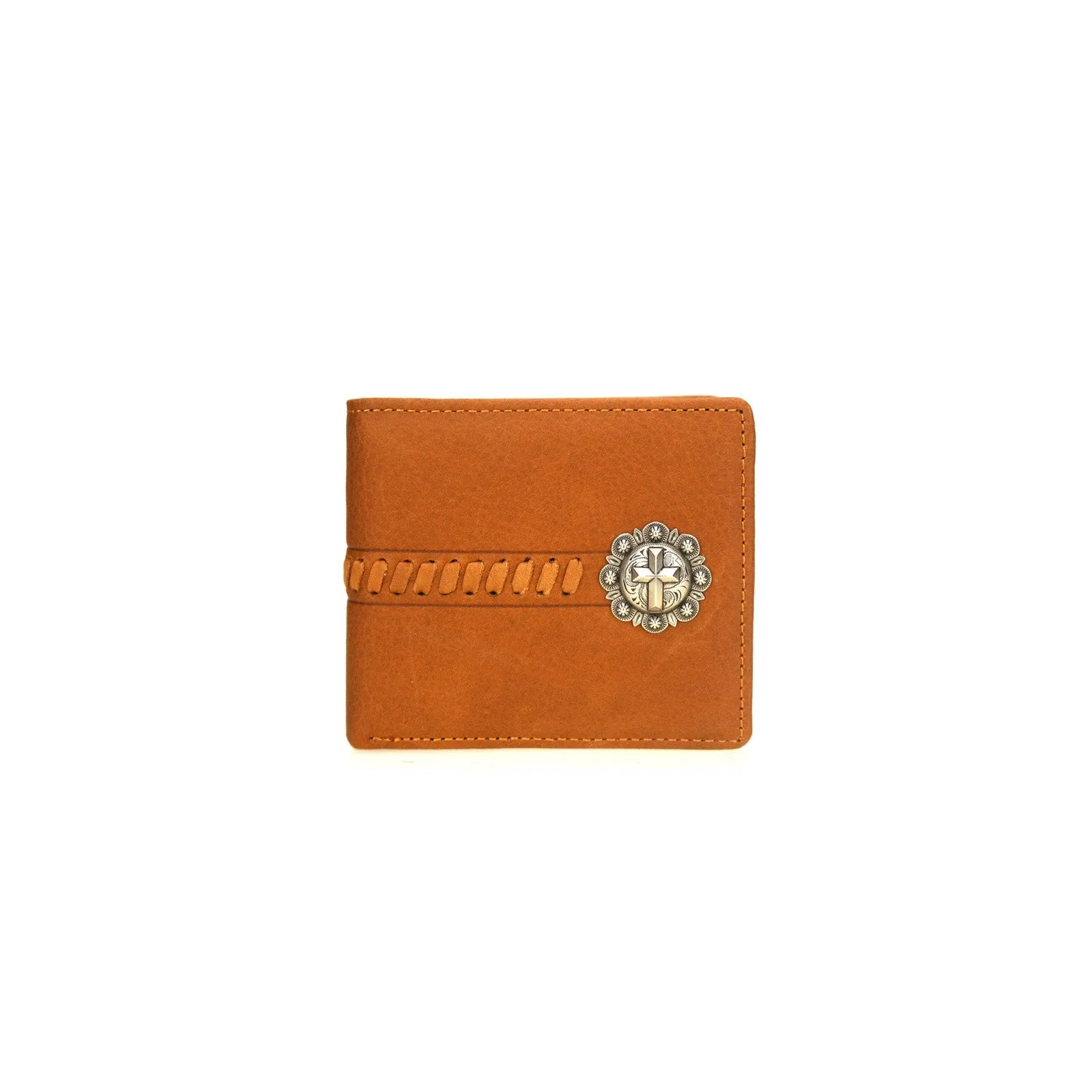 Montana West Genuine Leather Spiritual Concho Men's Wallet