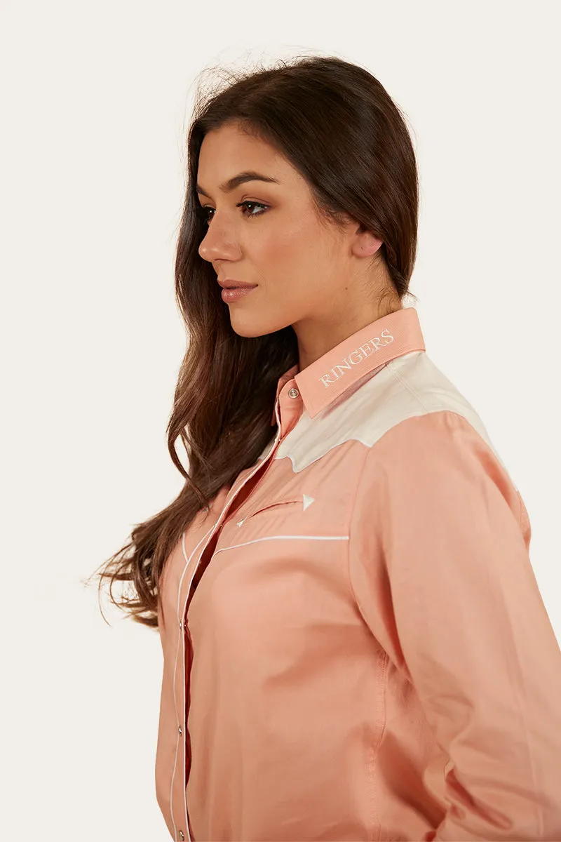 Musgraves Womens Western Shirt - Coral/Off White