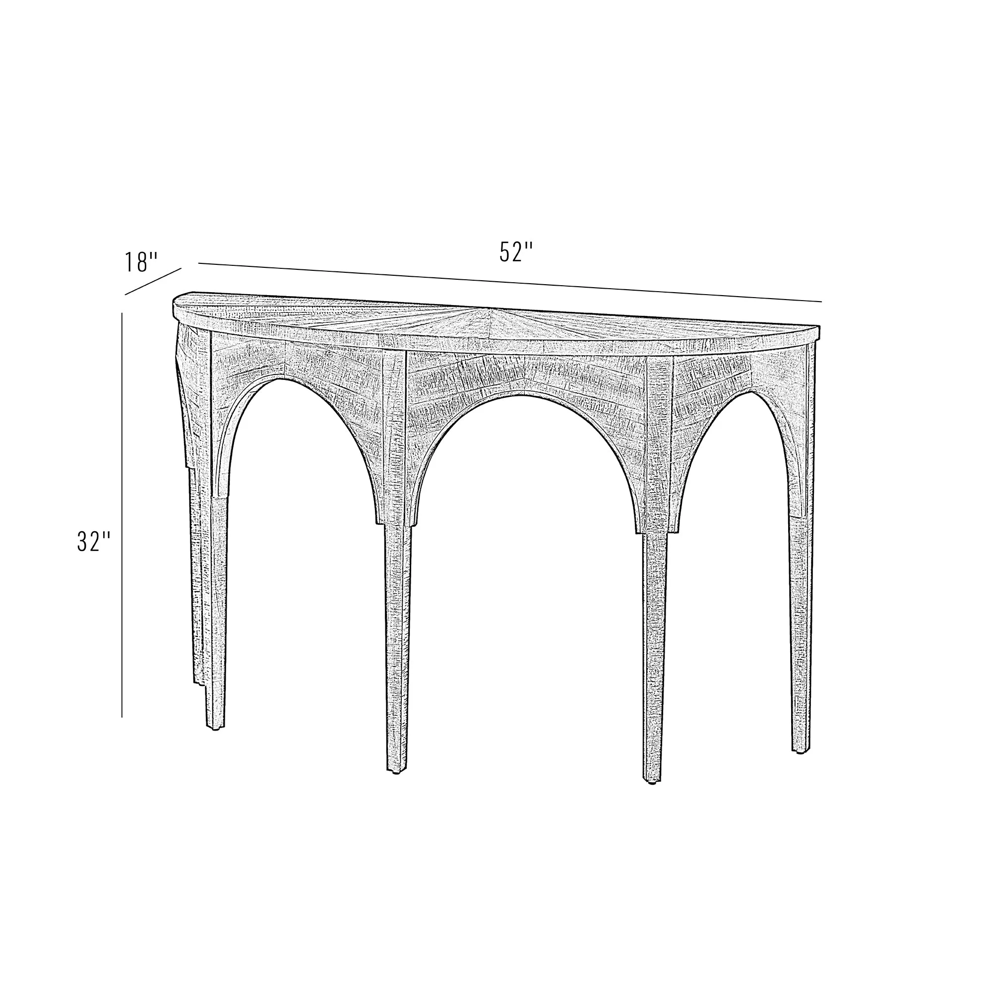 Nob Hill 516TA52A Console Table - Aged Barrel