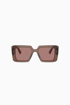 Prada Square Framed Sunglasses - Transparent Brown