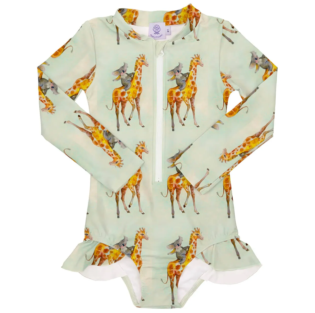 PREORDER Giraffe Koala Girls Long Sleeve Zip Swimmers (Ships w/c 2nd Dec)