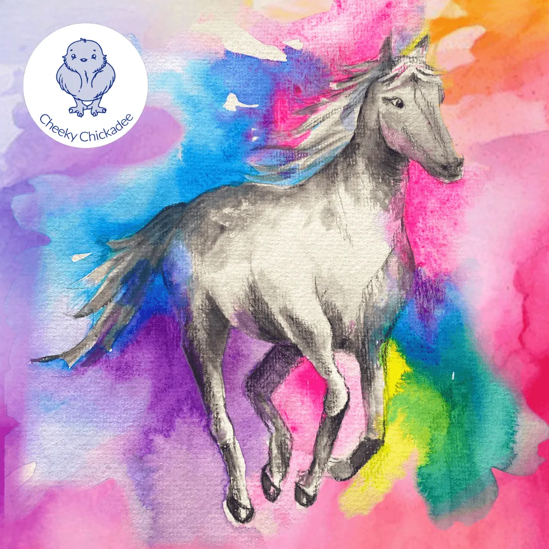 PREORDER Rainbow Horses Girls Long Sleeve Zip Swimmers (Ships w/c 2nd Dec)