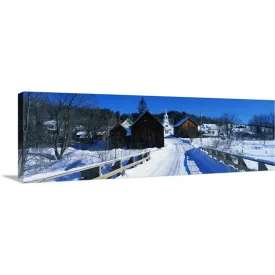 " Winter Waits River VT" Canvas Wall Art