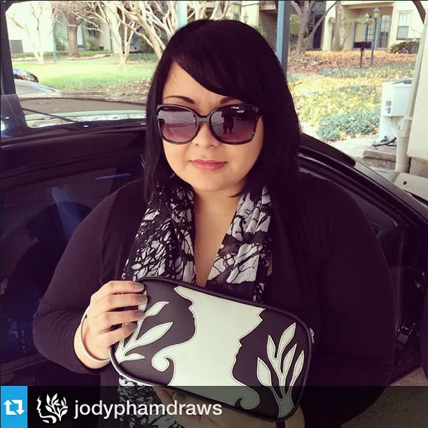 "Silhouette" Vegan Clutch/Crossbody Bag – Design by Dallas Artist Jody Pham (Multicolored)