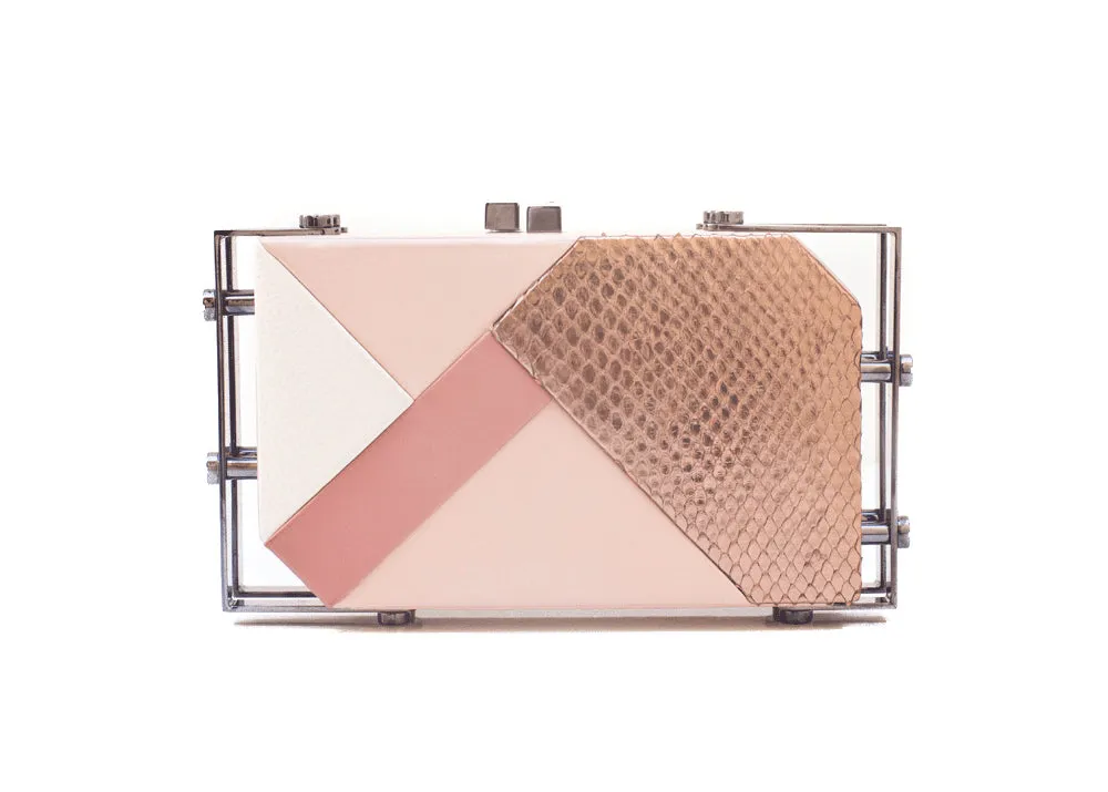 Rose Gold Linda Geometric Clutch