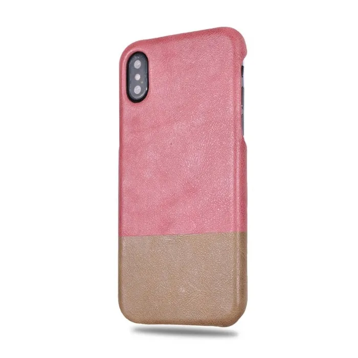 Rosewood Pink & Sage Green iPhone Xs / iPhone X Leather Case