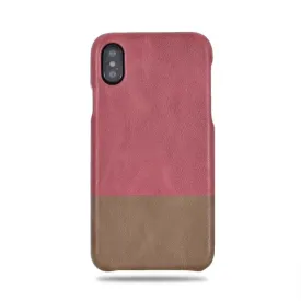 Rosewood Pink & Sage Green iPhone Xs / iPhone X Leather Case