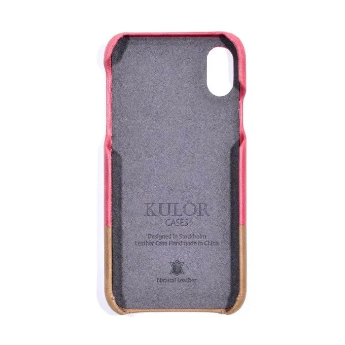 Rosewood Pink & Sage Green iPhone Xs / iPhone X Leather Case