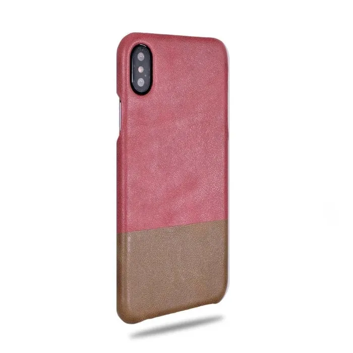 Rosewood Pink & Sage Green iPhone Xs / iPhone X Leather Case