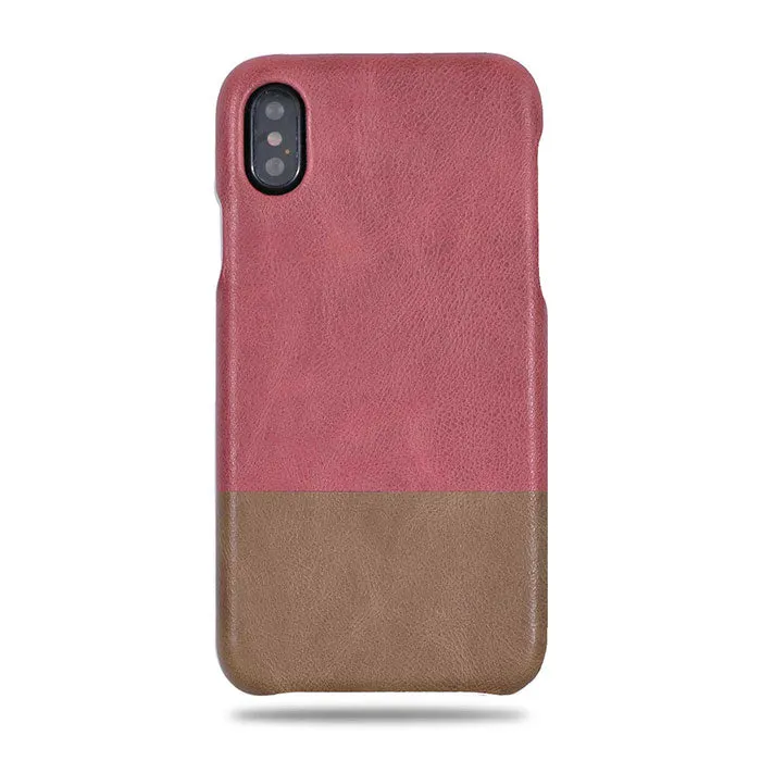 Rosewood Pink & Sage Green iPhone Xs Max Leather Case