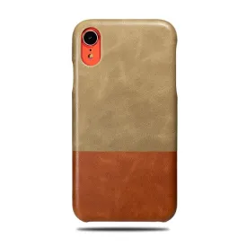 Sage Green & Walnut Brown iPhone XR Leather Case