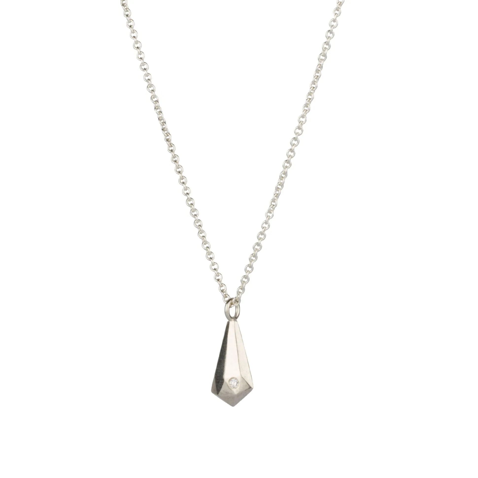 Silver and Diamond Crystal Fragment Necklace