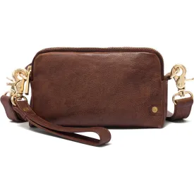 Small leather clutch in classic design / 15472 - Brandy