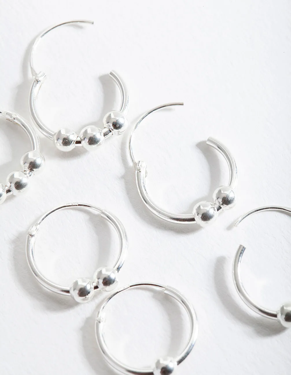 Sterling Silver Multi Ball Earring Pack