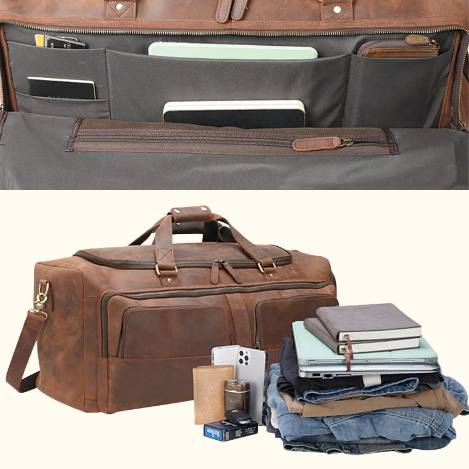 The Homesteader - Western Luxury Leather Duffel Bag