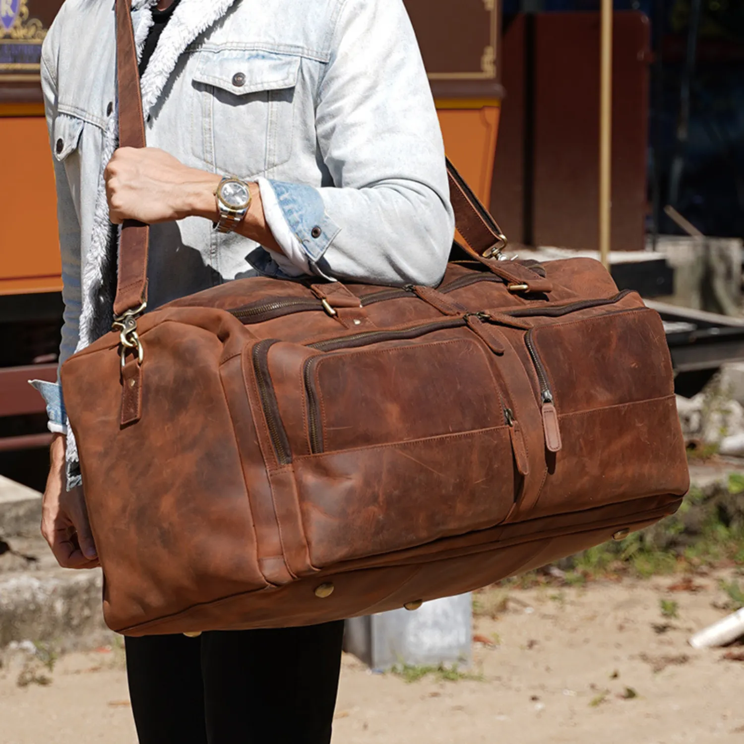 The Homesteader - Western Luxury Leather Duffel Bag