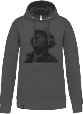 The upward-looking Man - Unisex Bi-color Hoodie - Dark Grau / Schwarz