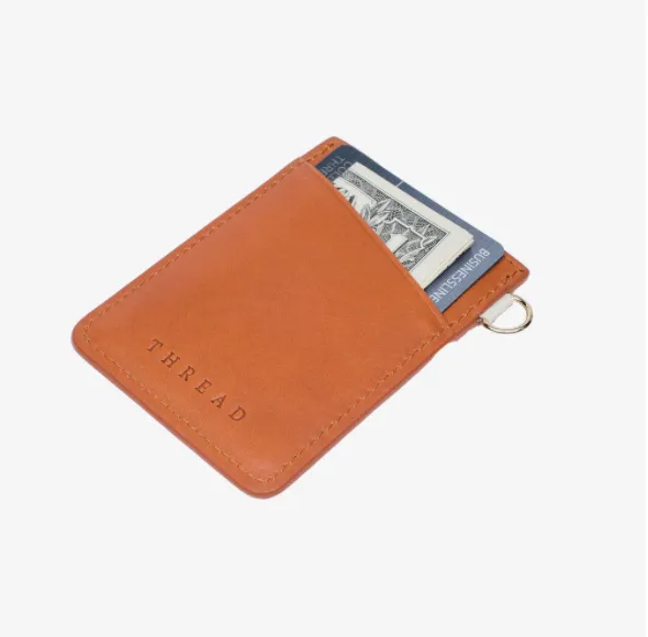 Thread Wallets RFID Secure Leather Vertical Card Wallet