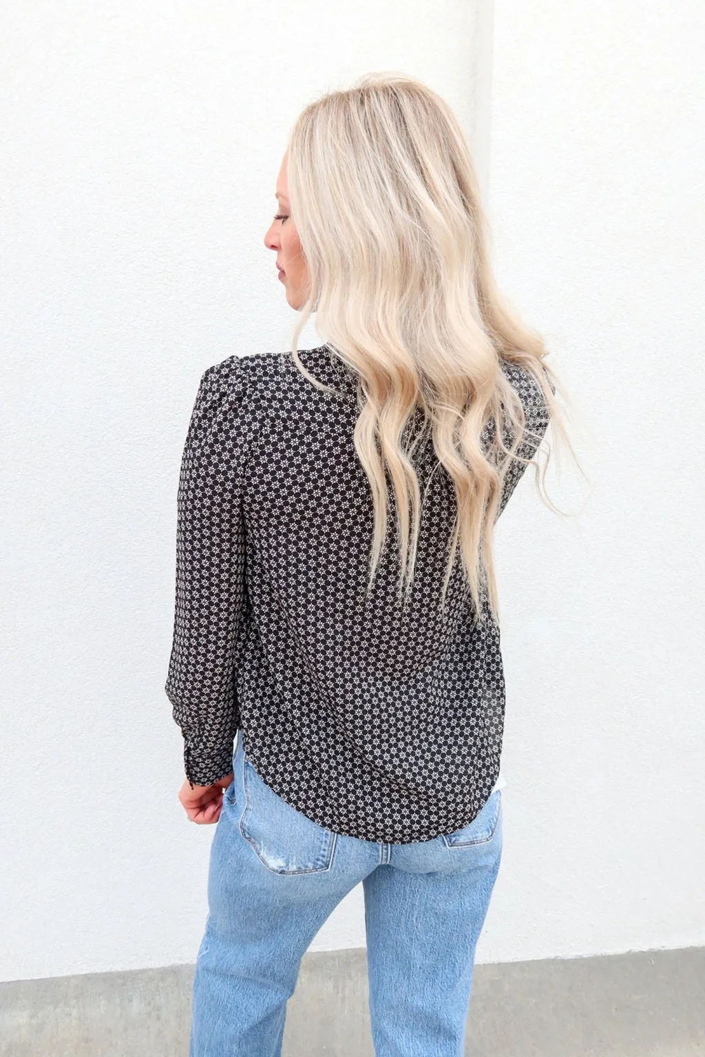 Timeless Black Printed Blouse