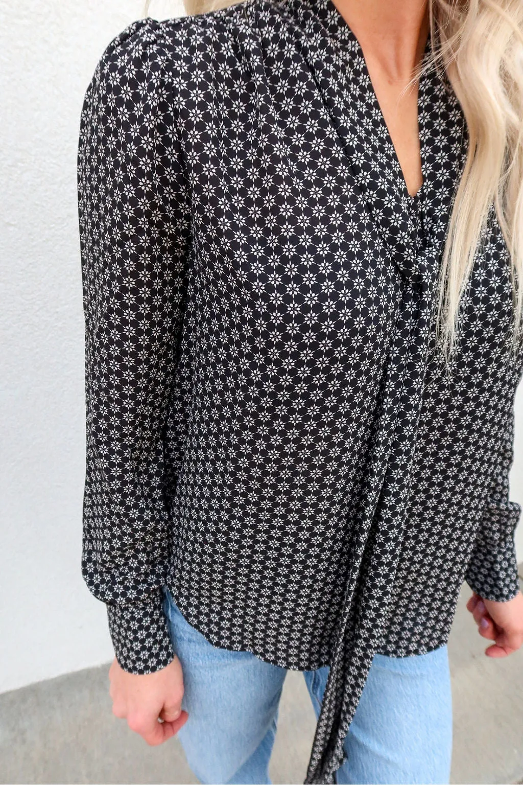 Timeless Black Printed Blouse