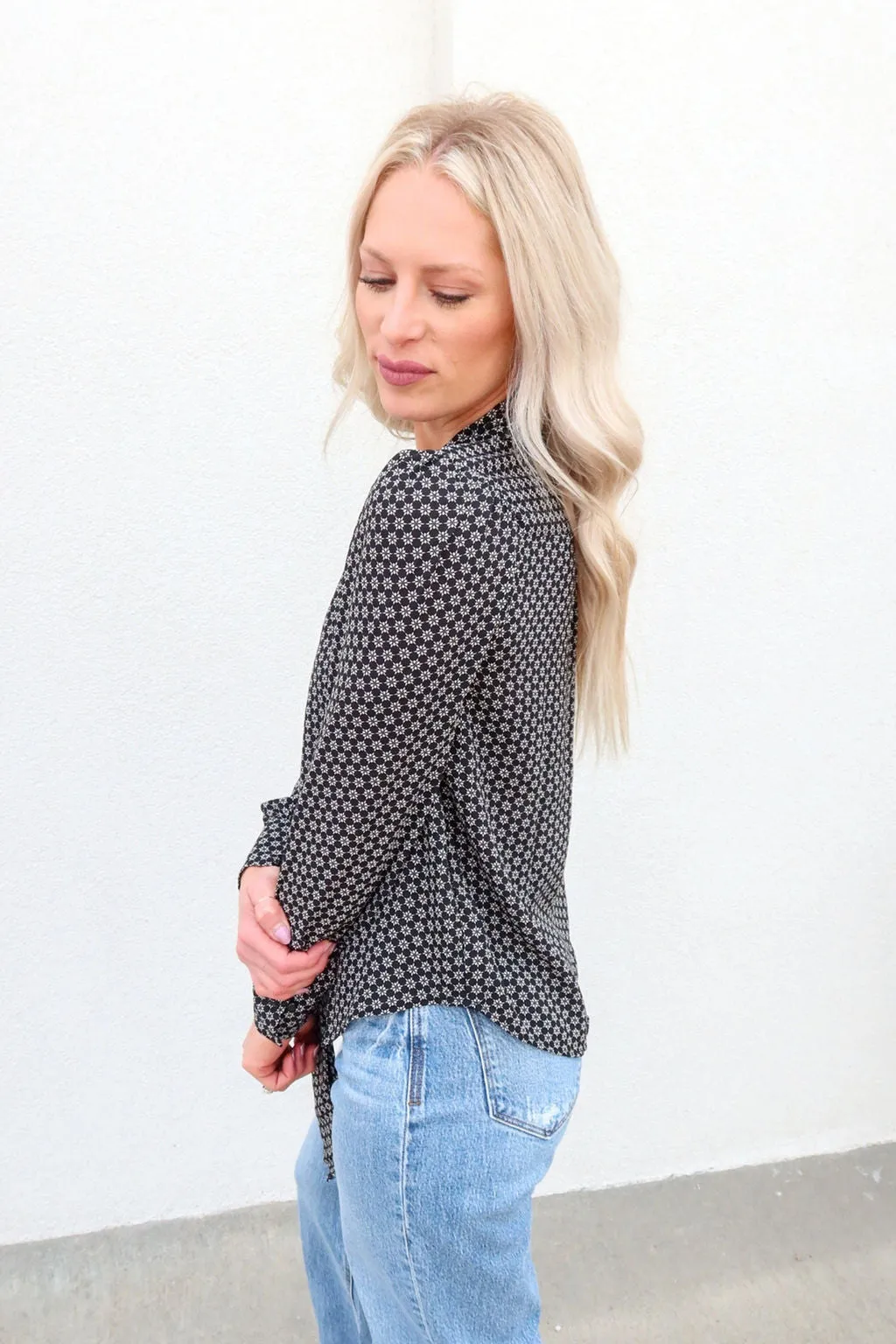 Timeless Black Printed Blouse