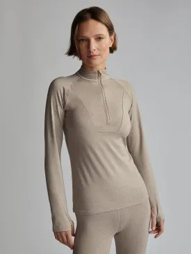 Varley Always Warm Base Layer Half Zip - Taupe Marl