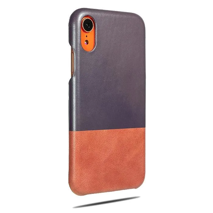 Wine Purple & Rosewood Pink iPhone XR Leather Case