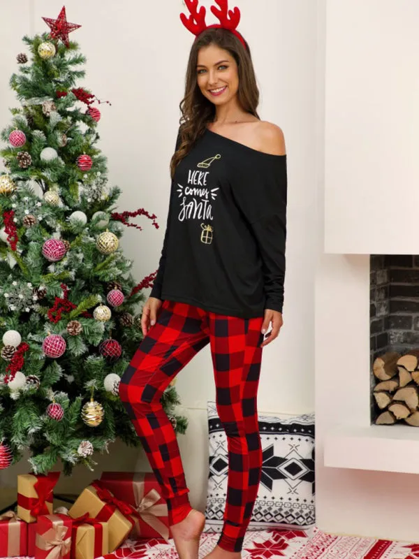 Women's Christmas Design Plaid Pattern Pyjamas