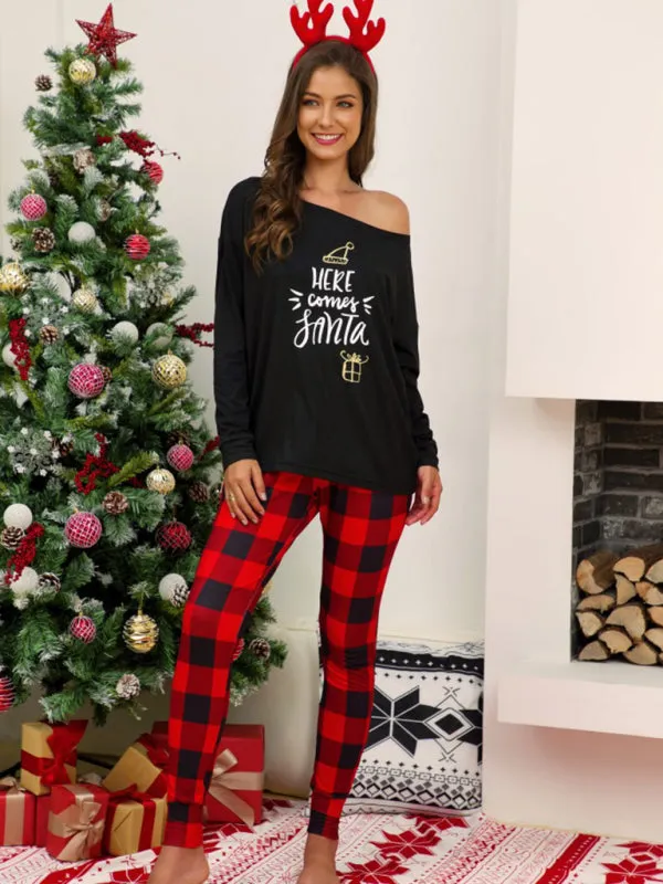 Women's Christmas Design Plaid Pattern Pyjamas